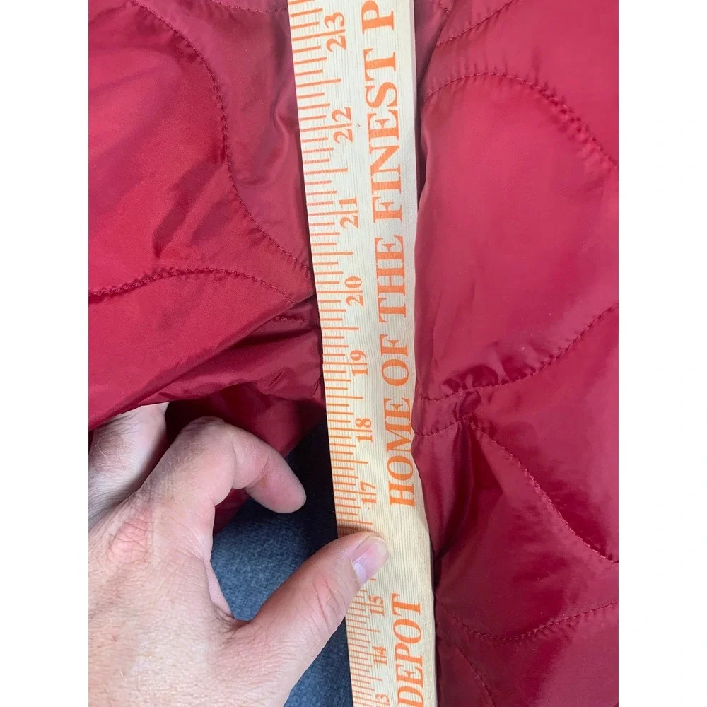True Religion Mens Red Quilted Hooded Puffer Jacket Detachable Style108821 SizeM